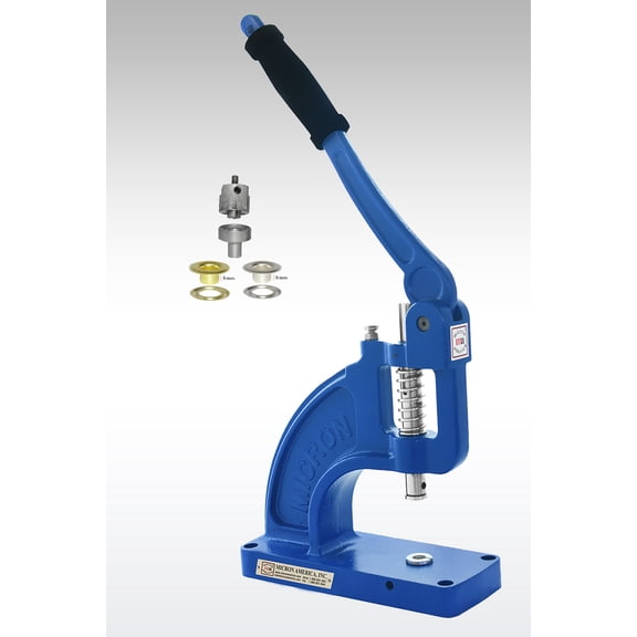 MICRON TEP-3 Fastener Attaching Machine with #3 Self-Piercing Dies and #3 L/N 9mm Nickel Plated Self-Piercing Grommets and Washers