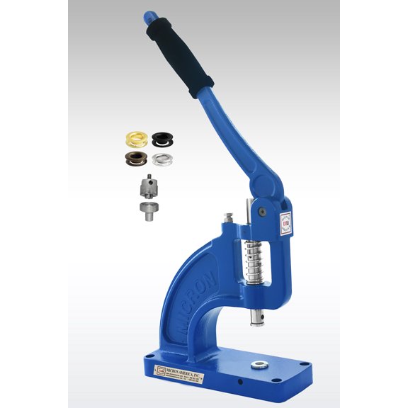 MICRON TEP-3 Fastener Attaching Machine with #4 Self-Piercing Dies and #4 Military Black Plated Self-Piercing Grommets and Washers