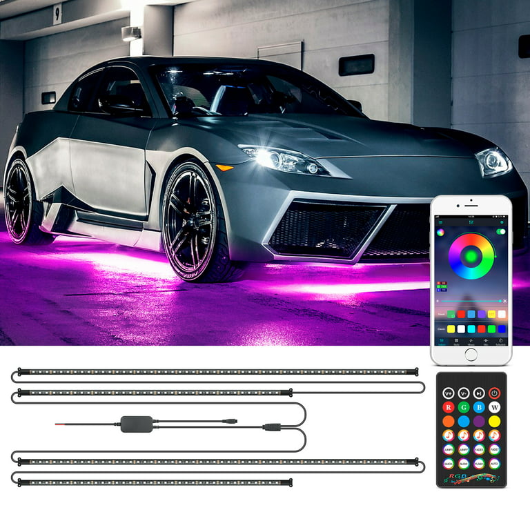 LEDCARE Car Underglow Lights, Exterior Car LED Strip Lights with Wireless  APP Control, 250 LEDs 16 Million Colors Neon Accent Lights Kit with Music