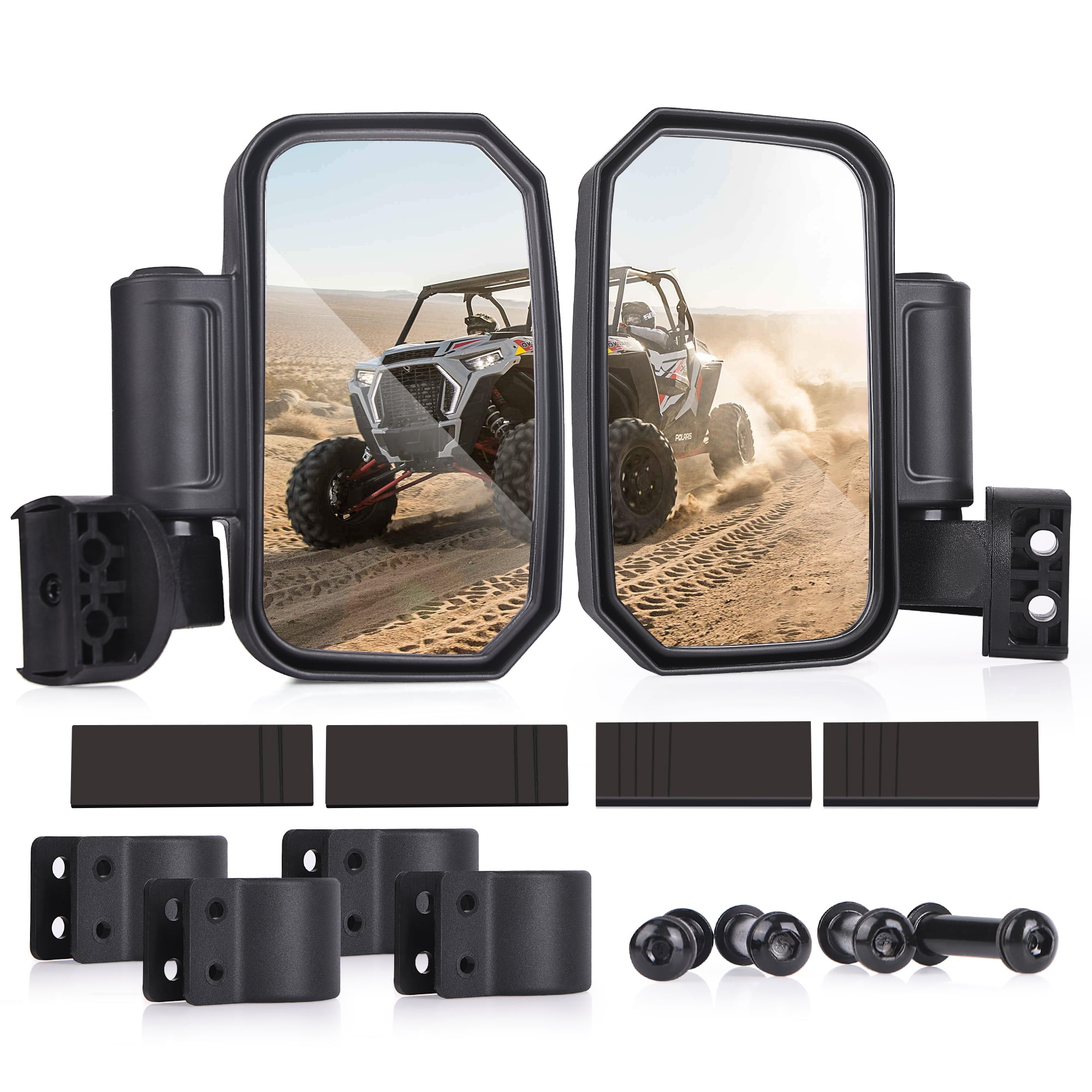 MICTUNING UTV Side Mirrors Fits 1.75 - 2 Roll Bar Cage, UTV Mirrors with  Break Away & Adjustable Design, Shock-proof Splash Proof RZR Mirrors