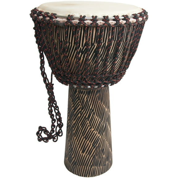 MID-EAST ROPE TUNED SHEESHAM DJEMBE WITH GOATSKIN HEAD