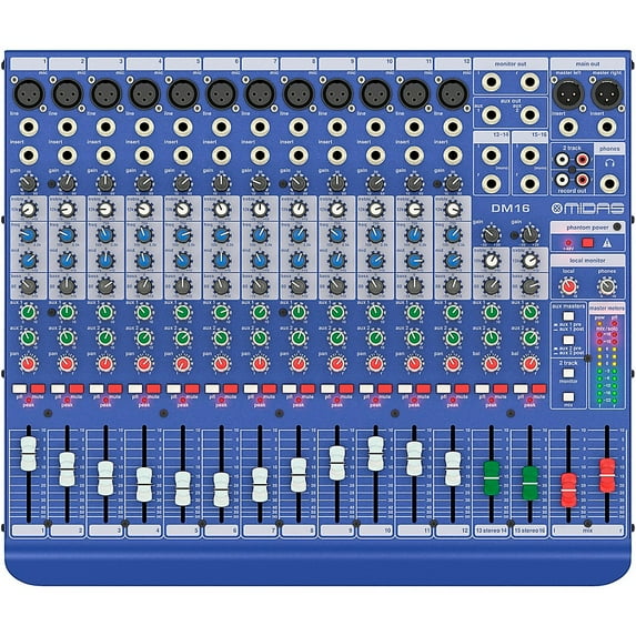 MIDAS DM16 16 Input Analogue Live and Studio Mixer w/MIDAS Microphone Preamplifiers