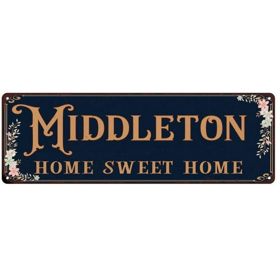 MIDDLETON Home Sweet Home Victorian 6x18 Metal Sign 106180046964