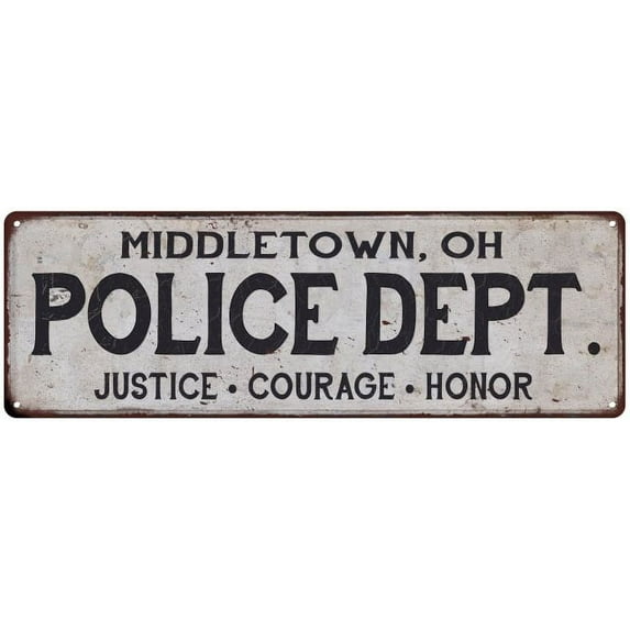 MIDDLETOWN, OH POLICE DEPT. Home Decor Metal Sign Gift 6x18 106180012775