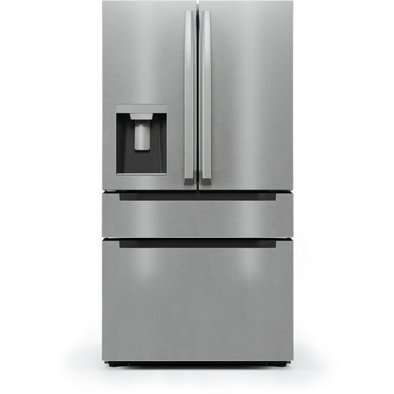 Midea 21.6-Cu. Ft. Cabinet Depth 4-Door French Door Refrigerator, Stainless Steel