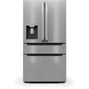 Midea 21.6-Cu. Ft. Cabinet Depth 4-Door French Door Refrigerator, Stainless Steel