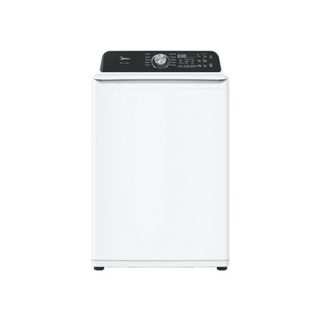 MIDEA 4.5 Cu Ft Smart Top Load Wave-Impeller Washing Machine with Stainless Steel Tub, White