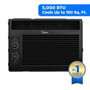 Midea 5,000 BTU Mechanical Window Air Conditioner, Covers up to 150 Sq. ft., Easy Installation, MAW05M1WBL-T, Black, New