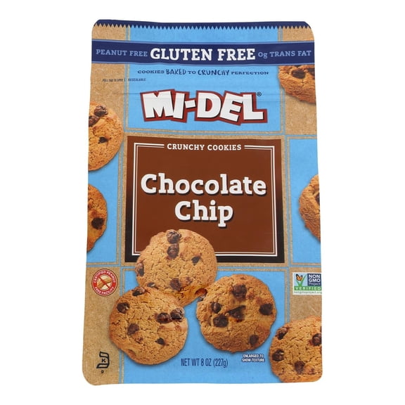 MIDEL - Crunchy Gluten - Free Chocolate Chip Cookies - 8 Oz, Case of 8