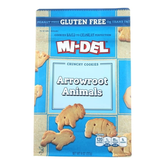 MIDEL - Gluten - Free Arrowroot Animal Cookies for Teething Babies - 8 Oz, Case of 8