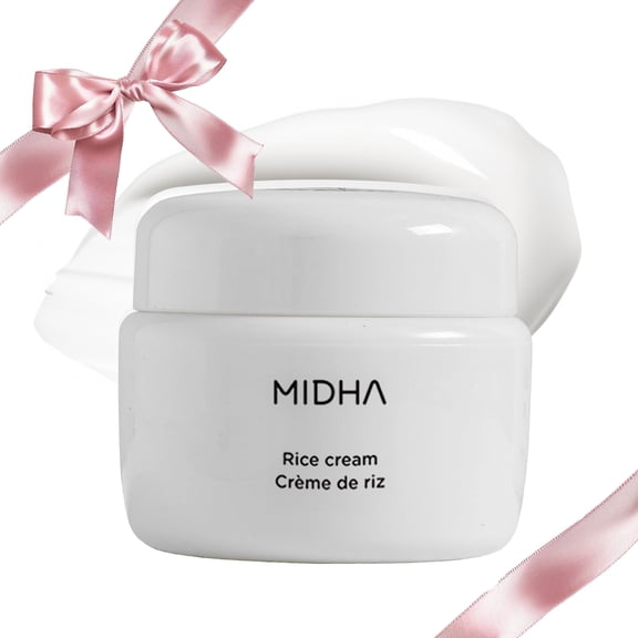 MIDHA Rice Cream 1.69fl.oz/50ml, Deep Hydration, Glow-Enhancing, Skin Barrier Support - Moisturising, Lightweight Daily Cream with Dewy, Radiant Finish, for Rice Face Spots NY2