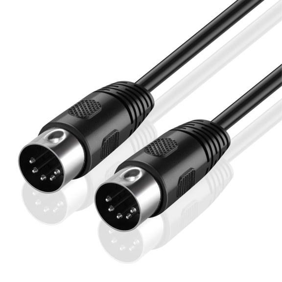 MIDI Cable (15FT) - 5 Pin DIN Male Audio MIDI to MIDI Connector Interface Jack Plug Wire Cord