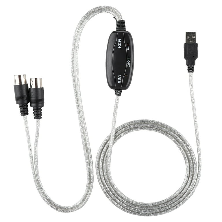 MIDI Cable, MIDI To USB Cable, Cord Keyboard USB MIDI Cable For True Plug &  Play