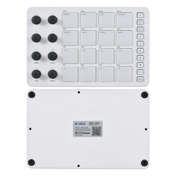 MIDI Controller,8 Knobs Note Knobs Note Portable Midi Bt Low Ith 16 Pads Output Ith 16 Pads 8 Knobs 3.5mm Output Ith Low 3.5mm Output 16 Pads 8 Buzhi Note Portable Midi Rusuo Royhh