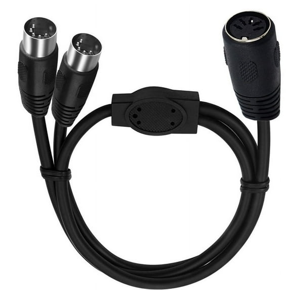 MIDI DIN 5-Pin Splitter Y Adapter Cable, Din 5Pin Male to Dual 2 Female Audio MIDI Adapter Extension Cable