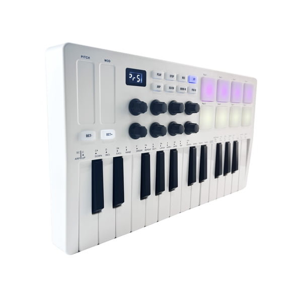 MIDI controller,8 Pads 8 Midi Portable Usb Pads 8 Knobs With 25 Velocity 25-key Midi Velocity Sensitive 8 Portable 25 Usb 25 Velocity Sensitive Usb Midi With Knobs Portable 25 Iuppa Rusuo