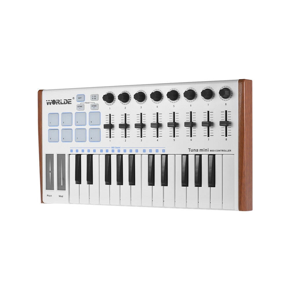 MIDI keyboard,Pads With 6.35mm With 6.35mm Pedal Midi 8 Pads Usb Midi 25-key 8 Pads With Iuppa Midi Huiop Usb Laoshe Midi Qisuo Tuna
