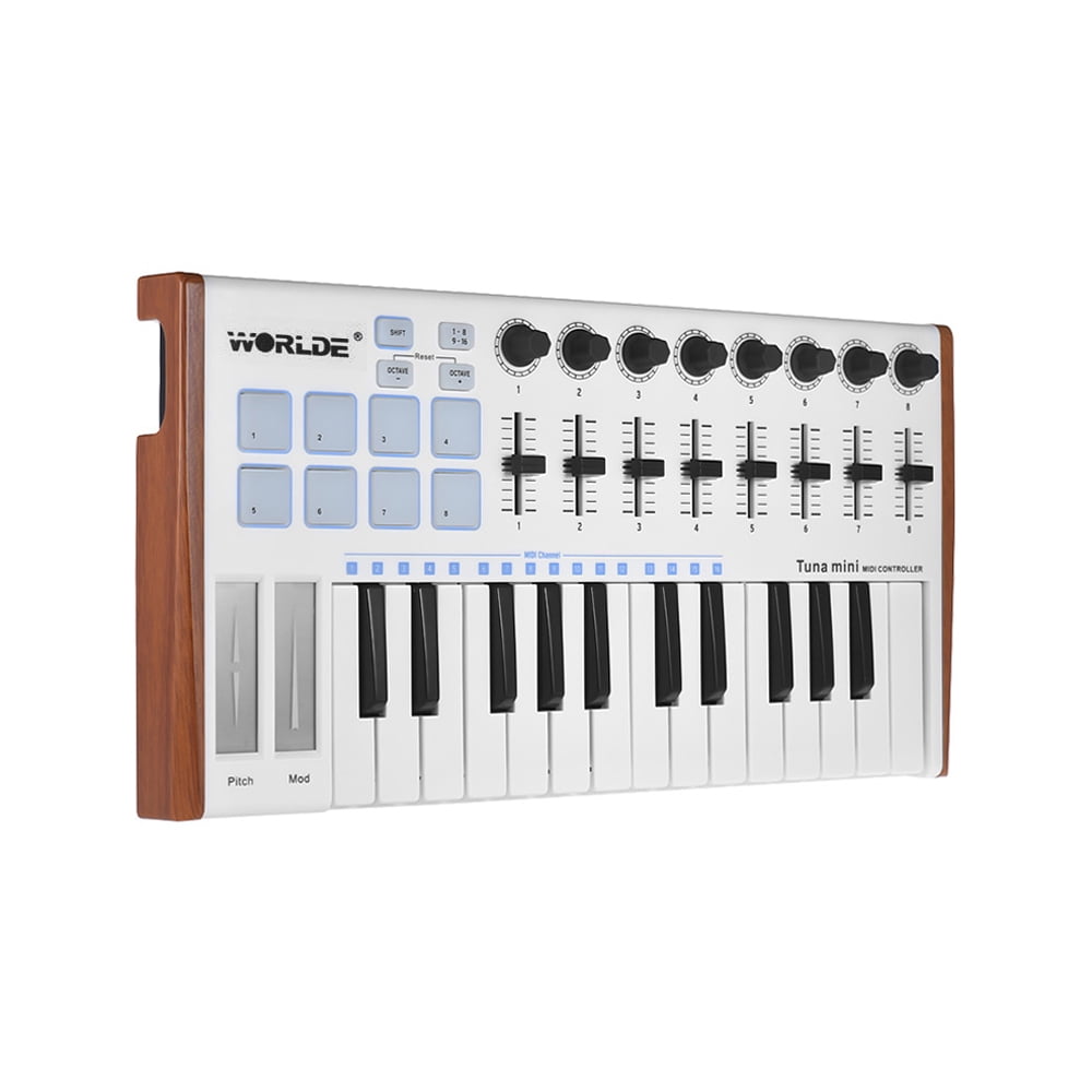 MIDI keyboard,Usb Midi 8 Usbdi Keyboa 8 Pads With 6.35mm 8 Pads With Tunani 25-key Usb Midi With 6.35mm Pedal Qiuni Lanru Hxber