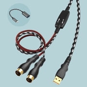 EBXYA MIDI Cable to USB for Keyboard, 1.5m Braided USB MIDI Interface Cable with Dual-Shielded & Gold-Plated Connectors for Digital Piano, Music Production & Studio Recording