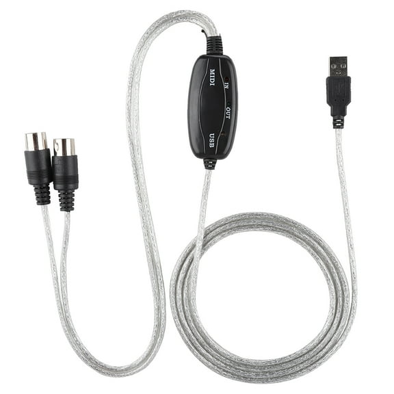 MIDI to USB Cable Converter MIDI Interface Adapter Cord Keyboard Music Editing Line