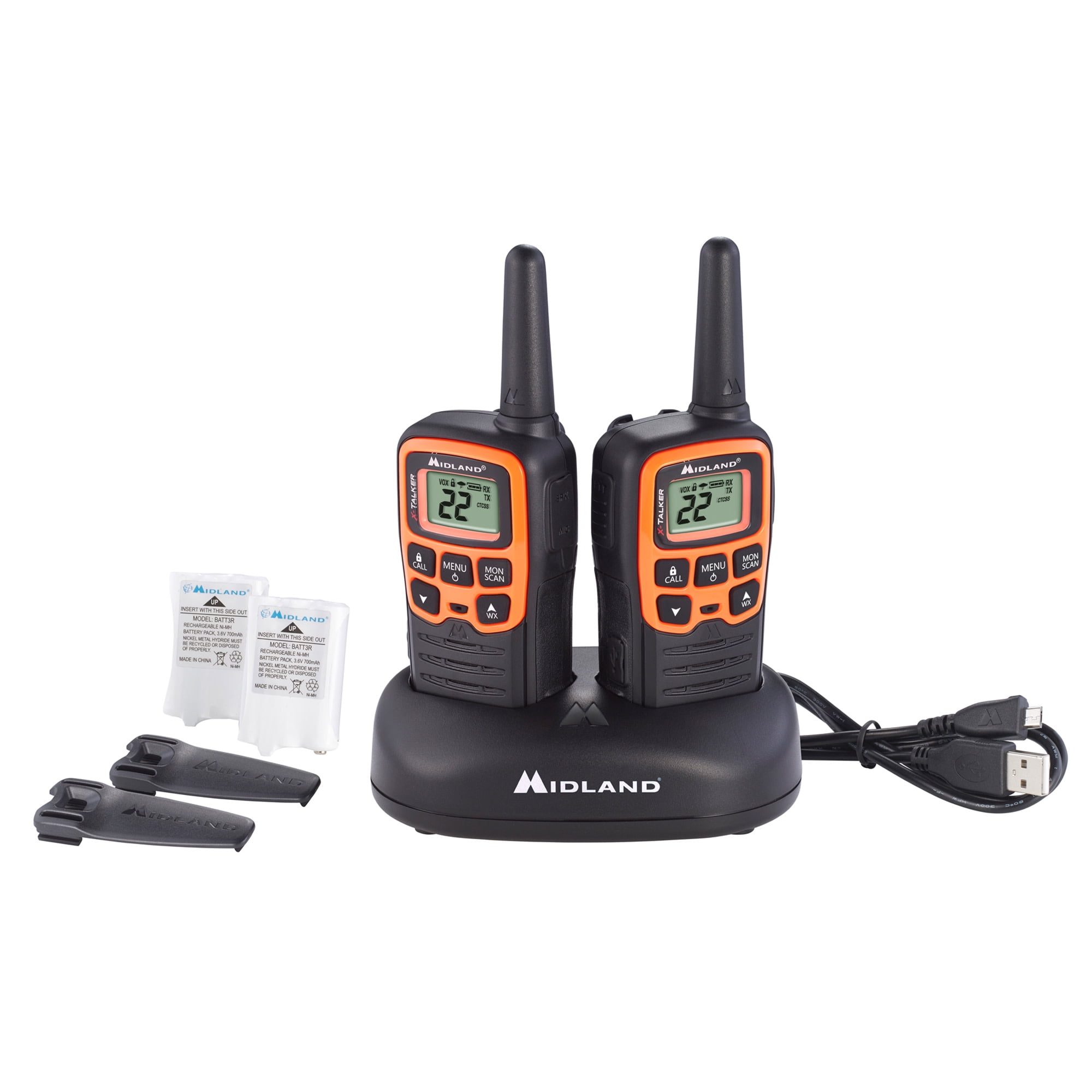 MIDLAND RADIO T51VP3 Portable Two Way Radios,0.5W,22 Ch G4700617
