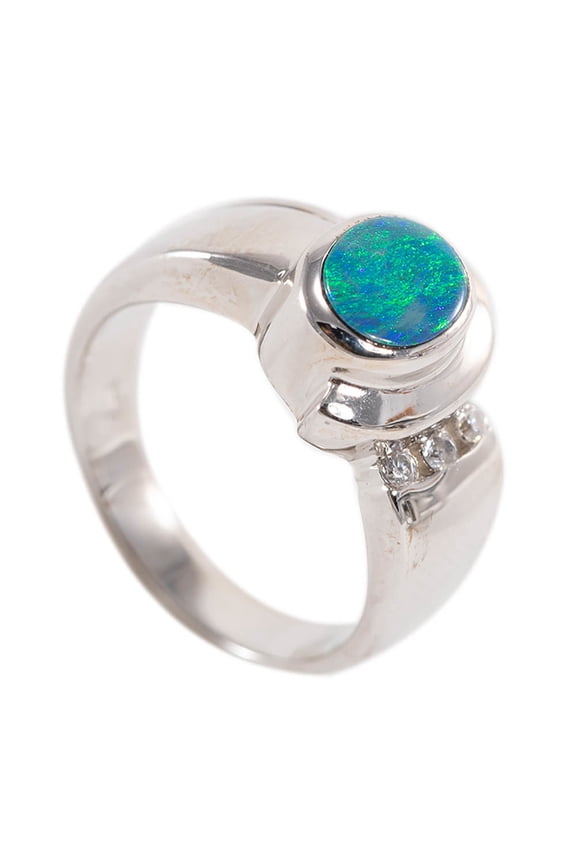 MIDNIGHT MAGESTY STERLING SILVER BLACK AUSTRALIAN OPAL RING