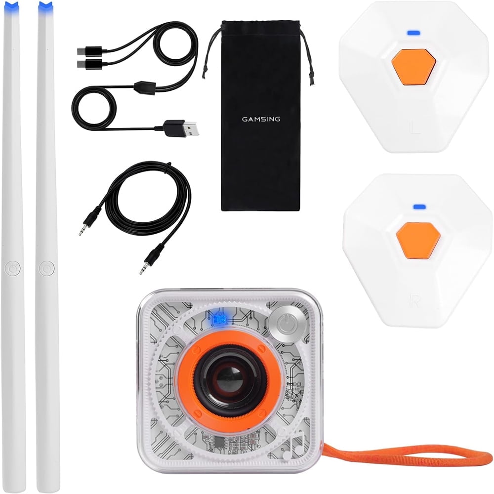 MIDODO Air Drumsticks Electronic Drum Sticks, Virtual Air Drum Kit with Drum Sticks, Pedals, Bluetooth Speaker, Portable Practice Drum Kit Electronic Drum Set instrument