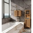 thumbnail image 1 of MIDOQIN Bathroom Wall Cabinet, Wooden Medicine Cabinet with Doors and  Towel Bar, Over The Toilet Storage Organizer, 1 of 8