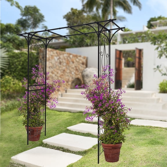 MIDODO Garden Arch for Wedding, Heavy Duty Metal Garden Arbor for Climbing Plant Rose Vines Climbing Support