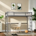 thumbnail image 1 of MIDODO Metal Loft Bed, Twin Loft Bed Frame, Mattress Foundation,Space-Saving, Noise Free, for Adults/Teens, No Box Spring Needed, 1 of 11
