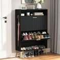 thumbnail image 1 of MIDODO Shoe Cabinet with 2 Flip Drawers, Freestanding Shoe Storage with Metal Legs, Modern Hidden Shoe Organizer with Open Shelf, Narrow Shoes Rack for Entryway, 1 of 6