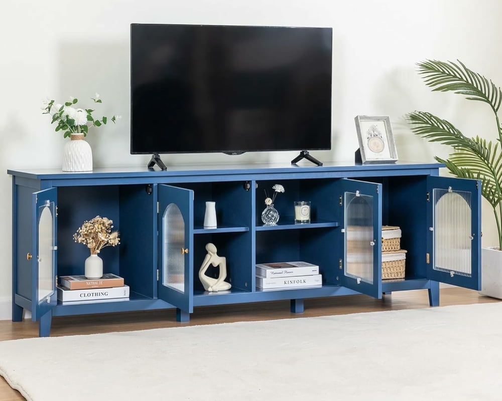 Vine TV Stand Console Table for TVs up to 70 inches - Gray