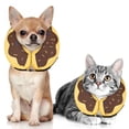 thumbnail image 1 of Clearance!MIDOG Adjustable Polyester Neck Brace Collar for Cat & Dog, Dog Cone Collar for Small Medium Large Dogs After Surgery, Extra Large, Brown, 1 of 8