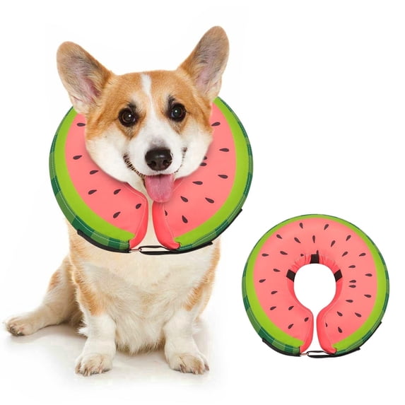 Clearance!MIDOG Adjustable Polyester Neck Brace Collar for Cat & Dog, Dog Cone Collar for Small Medium Large Dogs After Surgery, Large, Watermelon Red