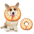 thumbnail image 1 of Clearance!MIDOG Adjustable Polyester Neck Brace Collar for Cat & Dog, Dog Cone Collar for Small Medium Large Dogs After Surgery, Medium, Orange, 1 of 8