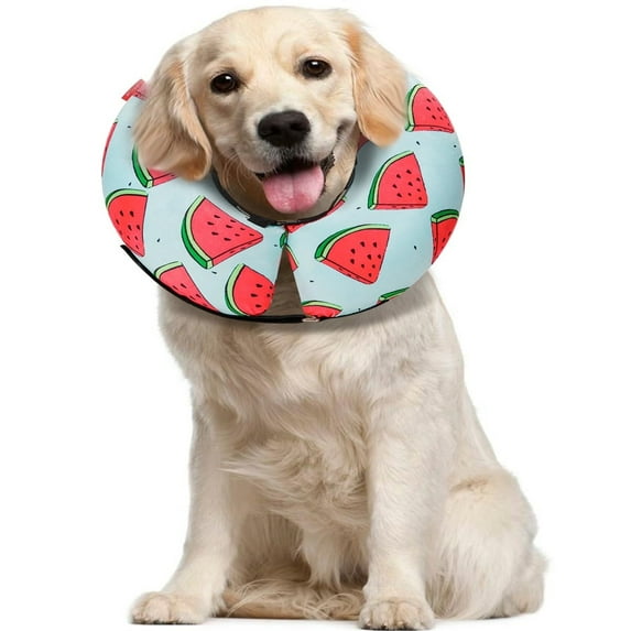MIDOG Adjustable Polyester Dog Cone Collar for Large Medium Small Dogs after Surgery,Pillow Collar for Cats & Dogs, Watermelon Red