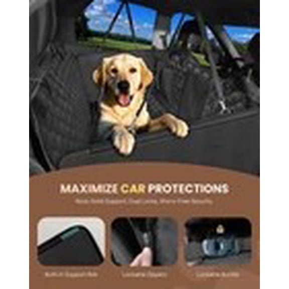 MIDOG Back Seat Extender for Dogs, Hard Bottom Dog Car Seat Cover, Waterproof Pet Hammock, Supports Up to 400 lbs, Black