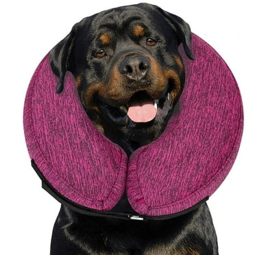 MIDOG Inflatable Dog Neck Donut Collar, Soft Polyester Recovery Cone for Small Medium Large Dogs & Cats, Red, Extra Small