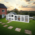 thumbnail image 1 of MIDOQIN 111.5" Wooden Chicken Coop with Run, Outdoor Hen House with Nesting Box Large Poultry Cage, 1 of 10