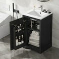 thumbnail image 1 of MIDOQIN 20" Bathroom Vanity with Sink, Free Standing Single Basin Vanity Set with Storage Rack Shelf & One Drawer, Wooden Bathroom Cabinet with Ceramic Basin, 1 of 18