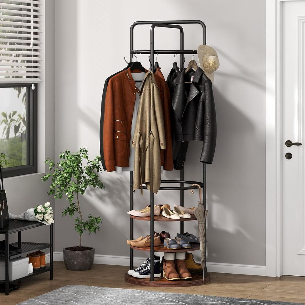 MIDOQIN 360° Rotary Coat Rack, Freestanding Coat Tree Rack Stand with ...