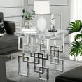 thumbnail image 1 of MIDOQIN Modern End Table, Square Living Room Side Table with Imitation Stone Texturetop & Gold Mirrored Metal Geometric Base Tea Table Coffee Table, 1 of 8