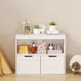 thumbnail image 1 of MIDOQIN Toy Storage Organizer with Drawers, Floor Toy Box with Wheels and Open Shelf, Playroom Organization and Storage Chest, 1 of 11