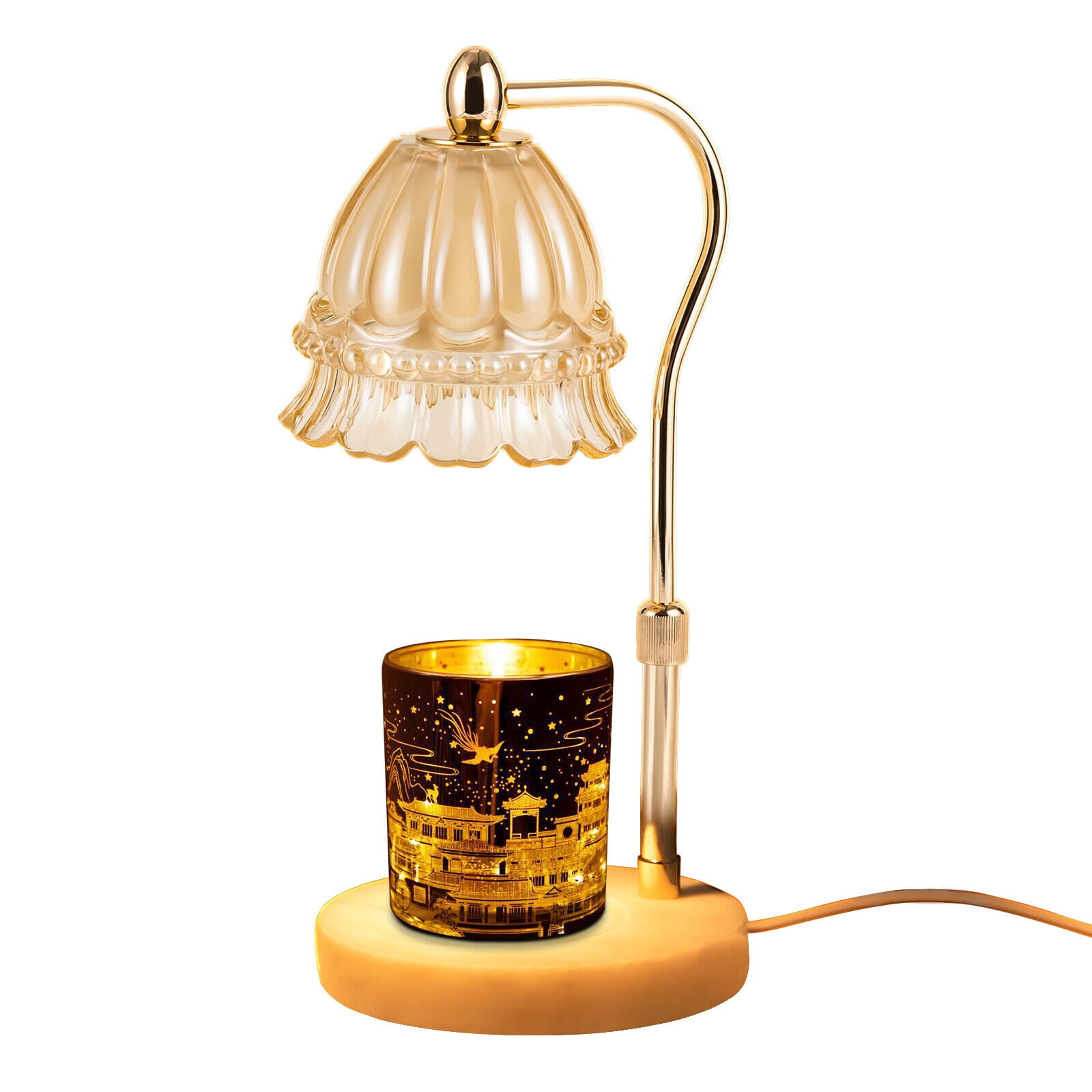 MIDUO 110V Fragrance Candle Warmer Lamp Adjustable Heat & Height Waxmelting Warmer Night Light