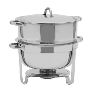 LOYALHEARTDY Chef Soup Warmer,10-Quart Stainless Steel Round Soup Warmer  with Pot Lid and Fuel Holder Stainless Steel Soup Warmer Soup Chafer  Catering