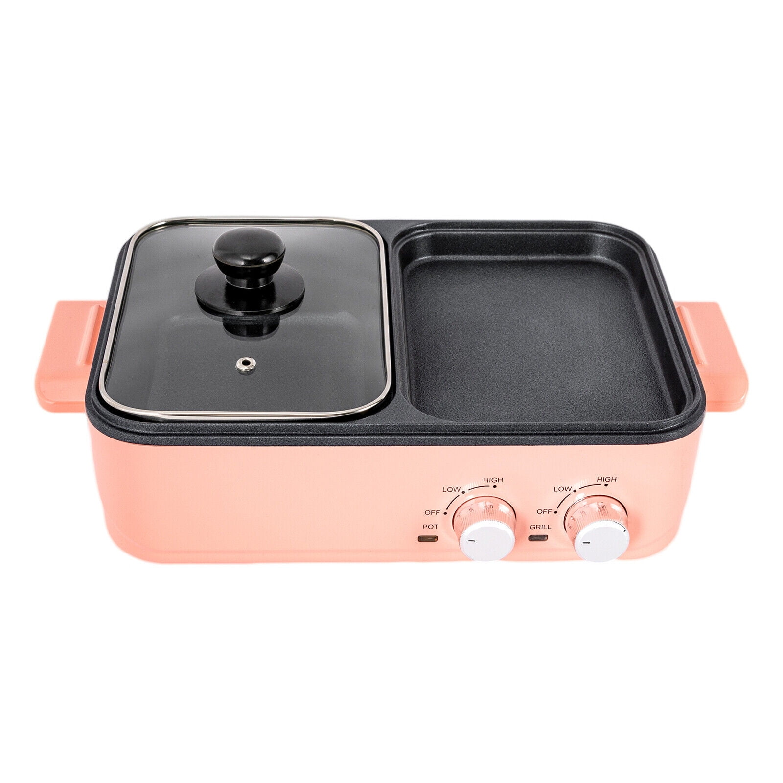 Tomfoto Electric Grill Pan 2 Speed Household Multifunctional Small 2L Hot  Pot Barbecue One Pot 1200W High Power Dormitory Mini Barbecue Machine 