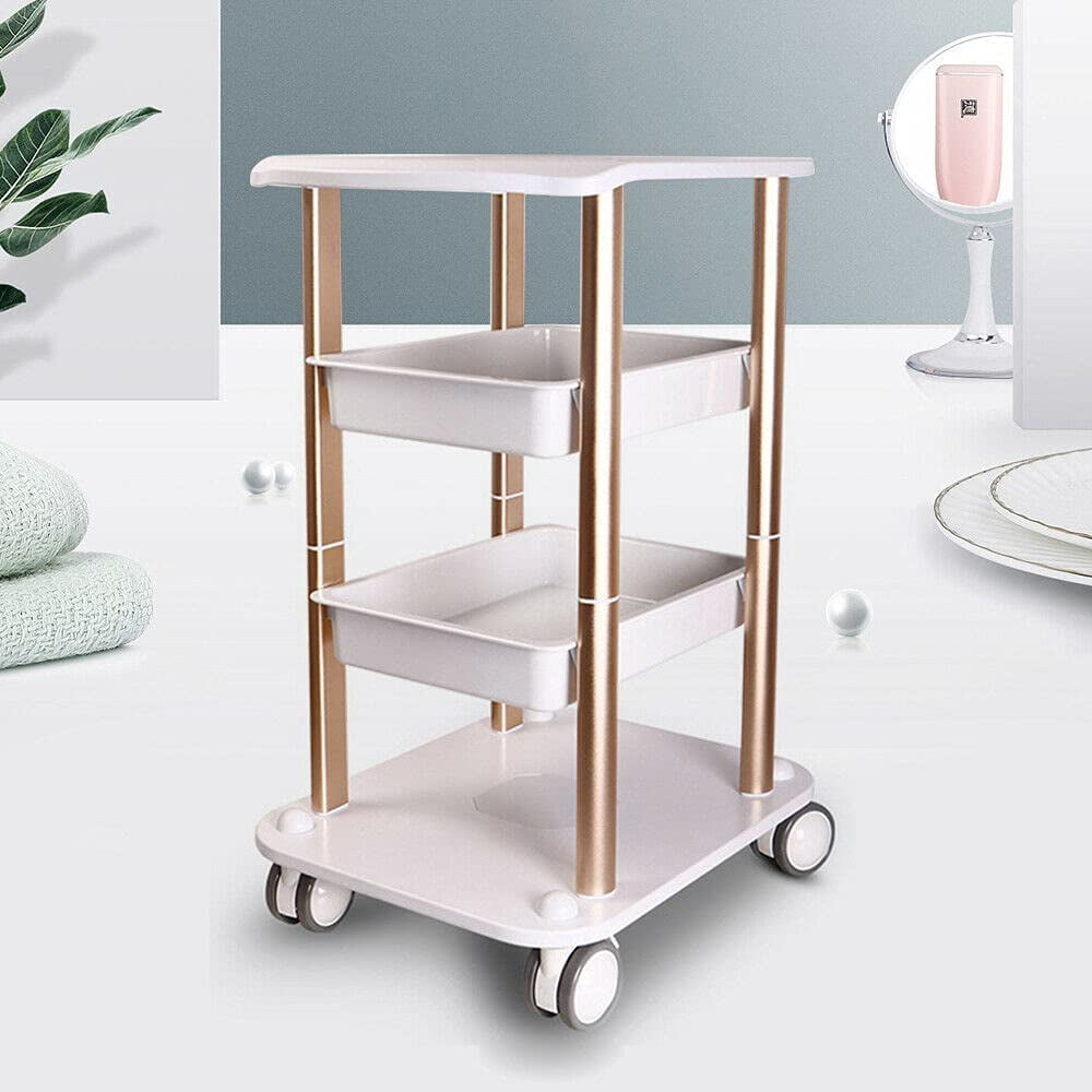 MIDUO 3 Tiers Beauty Salon Utility Cart MultiFunctional Trolley Stand