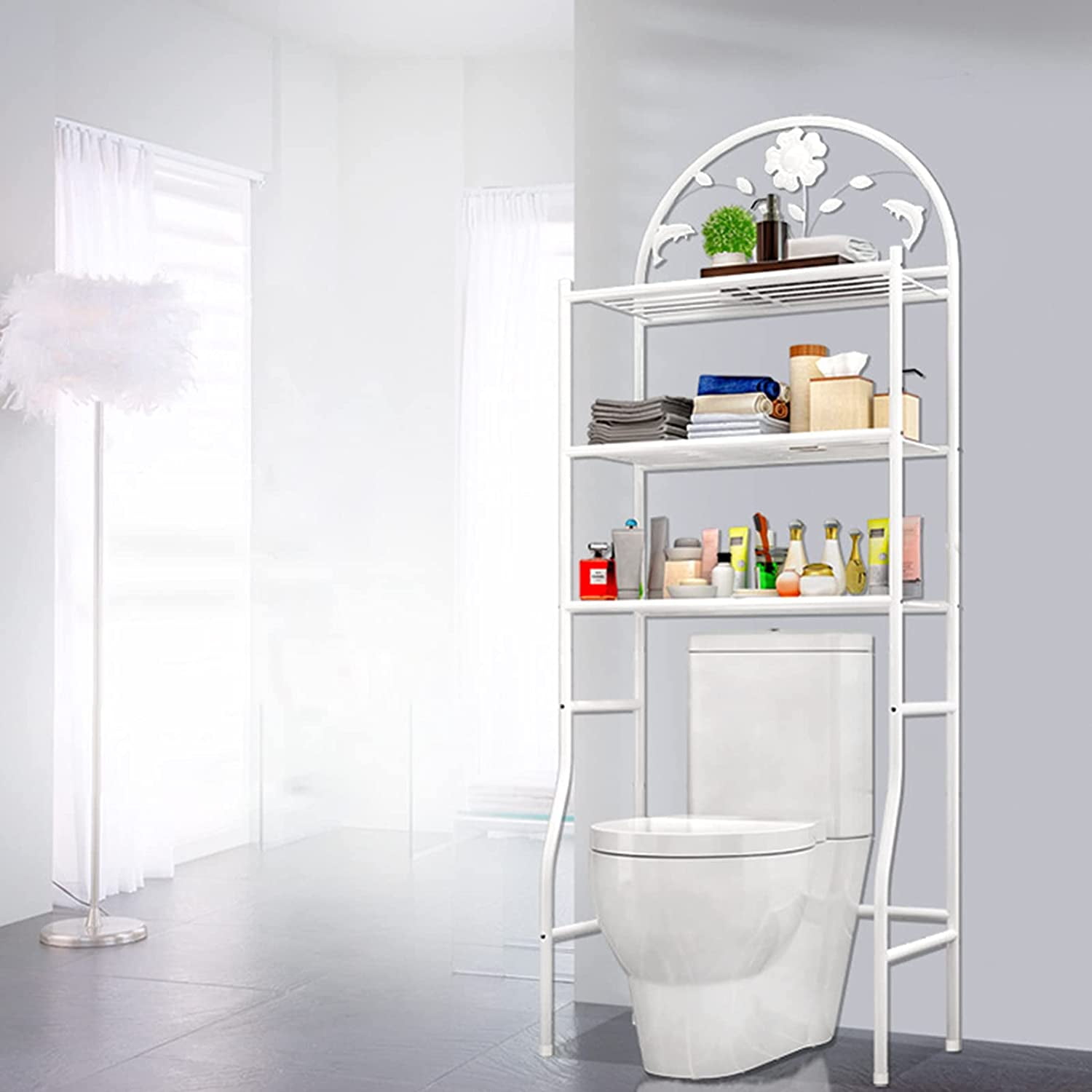 MIDUO 3 Tiers Over The Toilet Storage Rack Bathroom Organizer Space