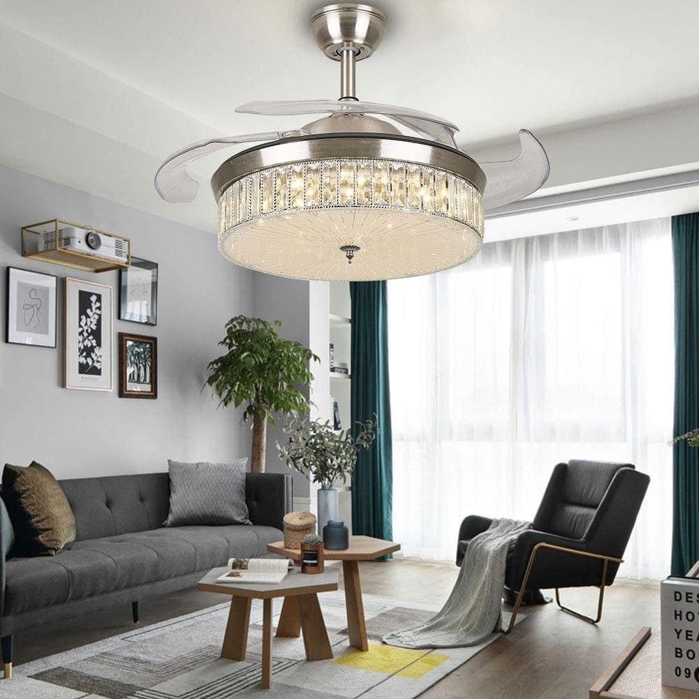 Modern Crystal Ceiling Fan Light