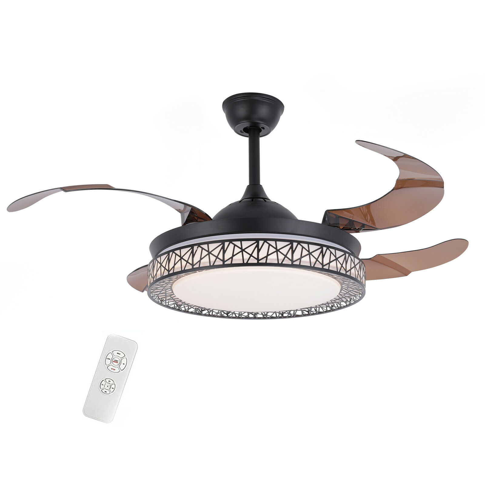 MIDUO 42 inch Modern LED Chandelier Ceiling Fan Light